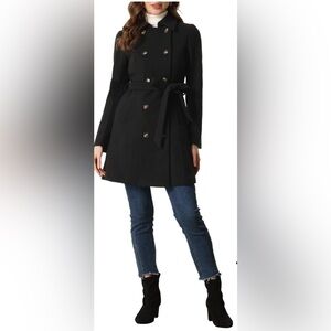 BABATON Sz L Double Breasted Funnel Neck Wool Cashmere Blend Coat by Aritzia